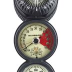 Scubapro 3 Inline 3 Gauge Console - Depth, Contents & Compass