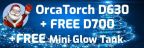 OrcaTorch D710V Video Light + ZJ17 Mini Base Bundle