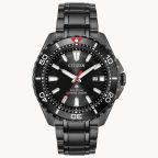 Citizen Mens Black Stainless Steel Divers Watch - BN0195-54E