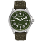 Citizen Mens Green Military Eco-Drive 200M Watch | AW1410-16X