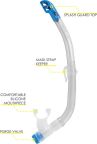 Cressi Marea Jr + Top - Kids Snorkel Combo Solid Colours Cressi Marea Jr + Top - Kids Snorkel Combo Solid Colours