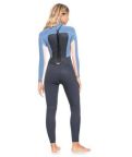 Roxy Womens 3/2mm Prologue Steamer - Flat Lock, Back Zip Wetsuit - Cloud Black/Powder Grey/Sunglow Roxy Womens 3/2mm Prologue Steamer - Flat Lock, Back Zip Wetsuit - Cloud Black/Powder Grey/Sunglow