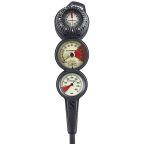 Scubapro 3 Inline 3 Gauge Console - Depth, Contents & Compass