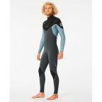 Rip Curl Mens Dawn Patrol Warmth 4/3 mm Chest Zip Steamer - Mineral Blue Rip Curl Mens Dawn Patrol Warmth 4/3 mm Chest Zip Steamer - Mineral Blue