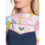 Roxy Syncro Womens 4/3 CZ Steamer Wetsuit - Jet Gry/Coral Flme/Temple Gold Roxy Syncro Womens 4/3 CZ Steamer Wetsuit - Jet Gry/Coral Flme/Temple Gold