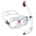 Cressi Marea Jr + Seal Dry- Kids Snorkel Combo Clear Skirt