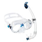 Cressi Marea Jr + Seal Dry- Kids Snorkel Combo Clear Skirt