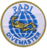 PADI Divemaster Cloth Badge / Emblem Round Style PADI Divemaster Cloth Badge / Emblem Round Style