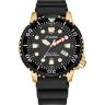 Citizen Black + Gold Tone Stainless Steel Divers Watch BN0152-06E