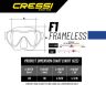 Cressi F1 Frameless Single Lens Diving Mask - All Colours