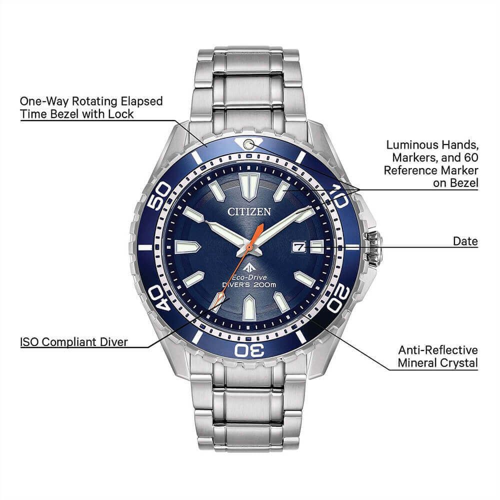Citizen Mens Stainless Steel Promaster Divers Watch - BN0191-55L