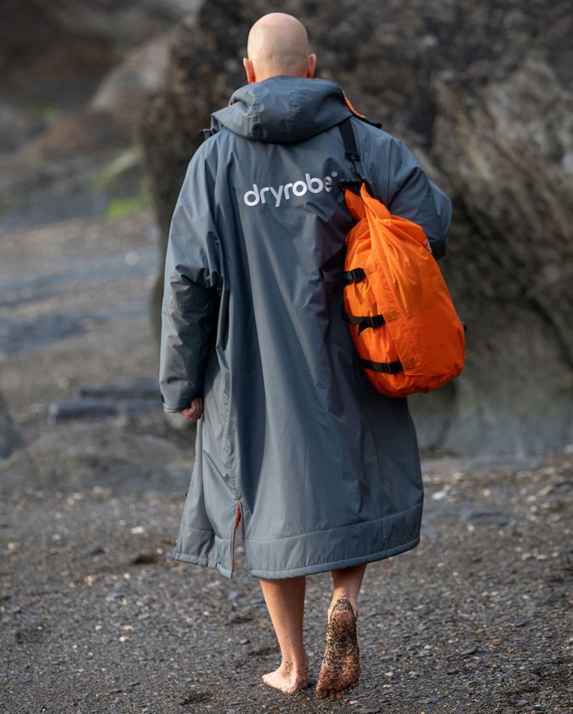 Dryrobe Advance Long Sleeve Changing Robe | Grey & Orange Dryrobe Advance Long Sleeve Changing Robe | Grey & Orange