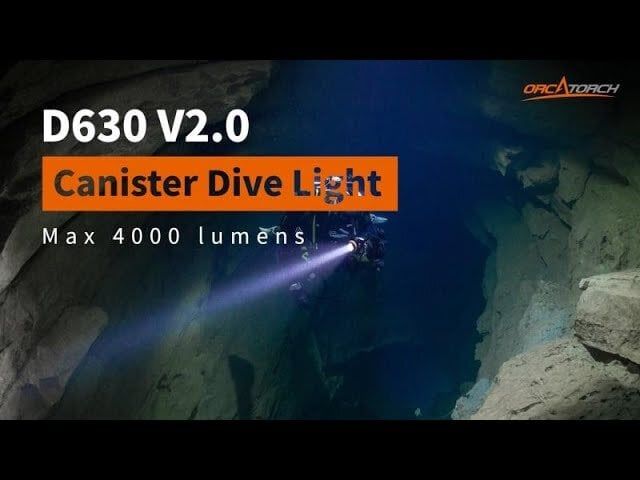OrcaTorch D630 V2.0 Canister / Umbilical Dive Torch OrcaTorch D630 V2.0 Canister / Umbilical Dive Torch