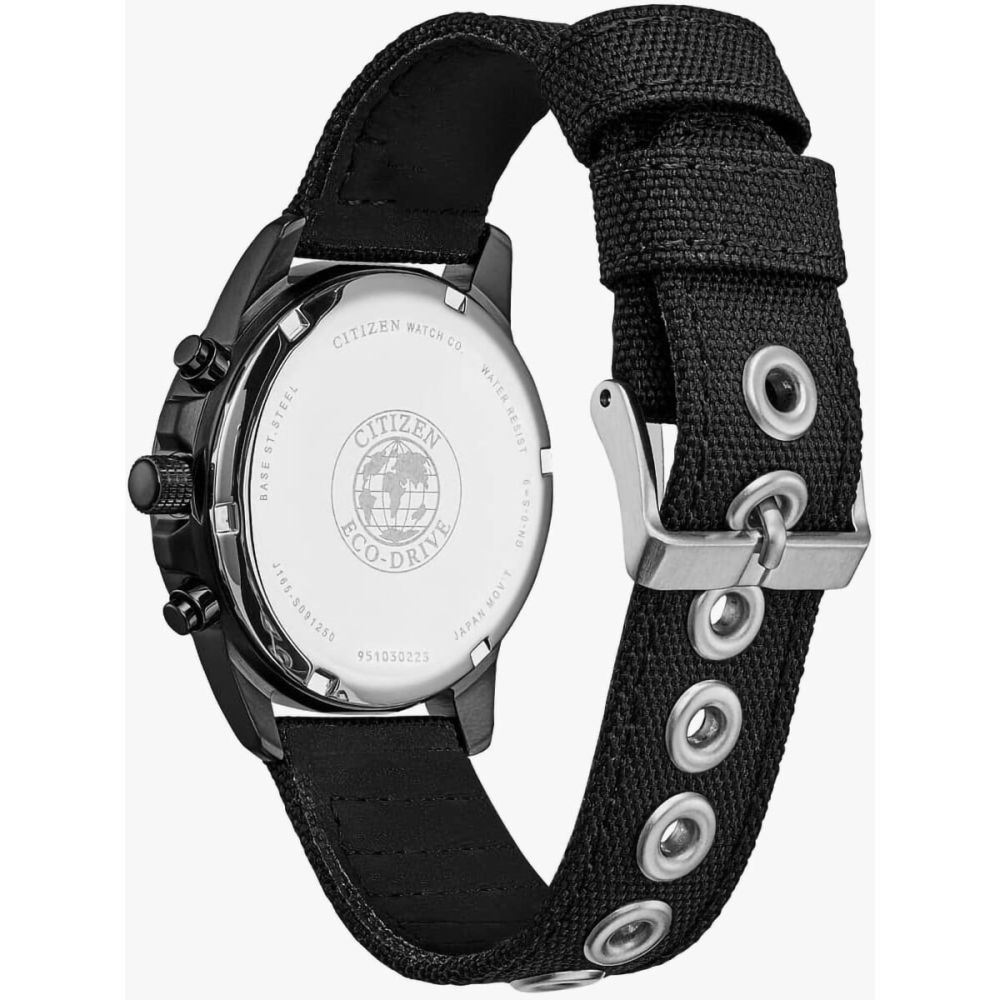 Citizen Eco-Drive Military Black Fabric Strap Watch AT0205-01E