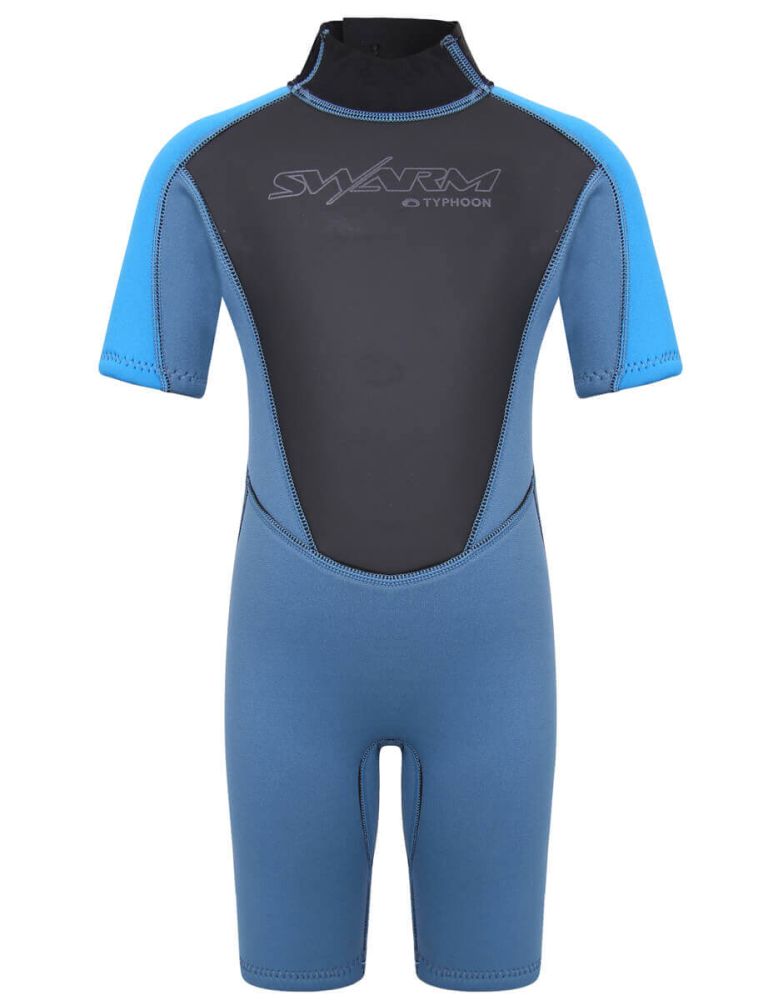 Typhoon Swarm Infants 3mm Shorty Wetsuit - Steel Blue / Blue