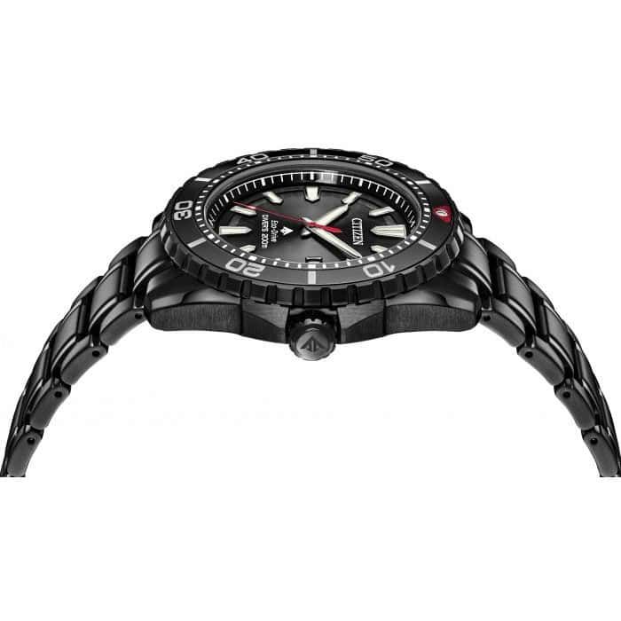 Citizen Mens Black Stainless Steel Divers Watch - Eco-Drive Citizen Mens Black Stainless Steel Divers Watch - Eco-Drive