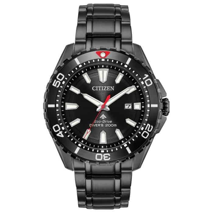 Citizen Mens Black Stainless Steel Divers Watch - Eco-Drive Citizen Mens Black Stainless Steel Divers Watch - Eco-Drive