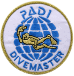 PADI Divemaster Cloth Badge / Emblem Round Style PADI Divemaster Cloth Badge / Emblem Round Style