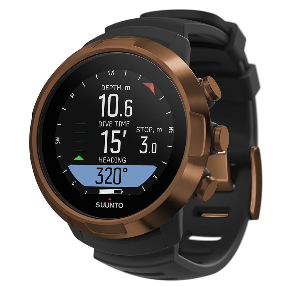 Suunto D5 Copper Dive Computer - Copper Finish + Black Strap