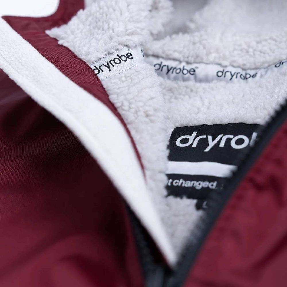 Dryrobe Advance Long Sleeve Changing Robe | Burgundy & Grey