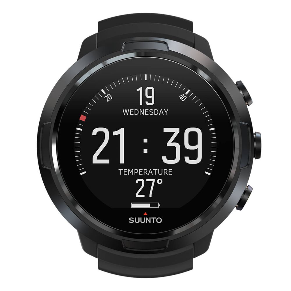 Suunto D5 Black Dive Computer - All Black + Black/Lime