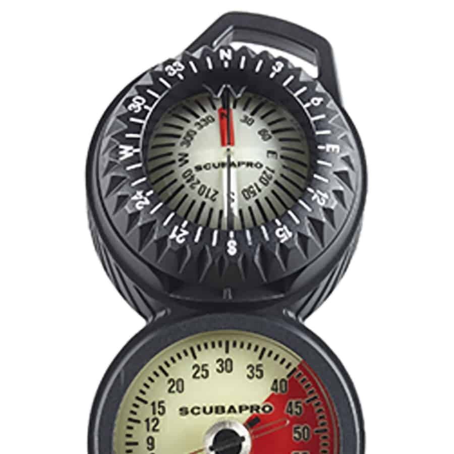 Scubapro 3 Inline 3 Gauge Console - Depth, Contents & Compass