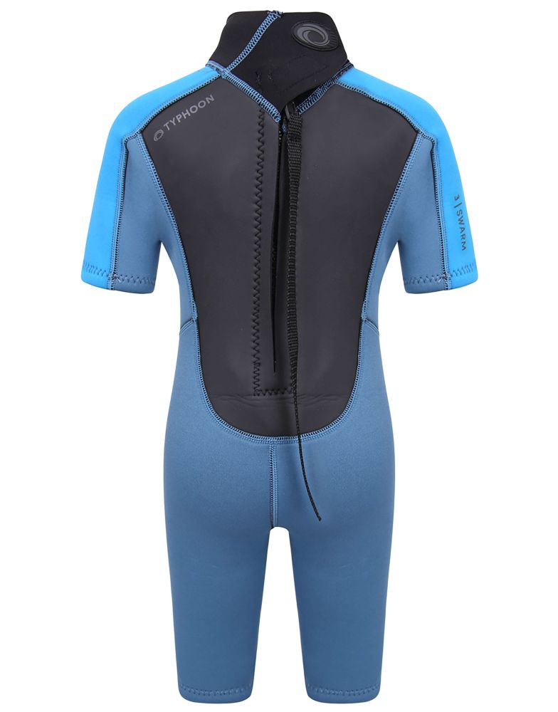Typhoon Swarm Infants 3mm Shorty Wetsuit - Steel Blue / Blue