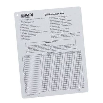 PADI Skill Evaluation Slate
