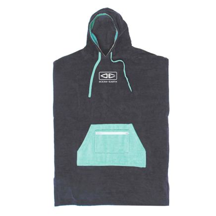 O&E Ladies Daydream Hooded Towelling Poncho / Change Robe - Charcoal