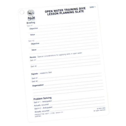 PADI Open Water Lesson Preparation Slate