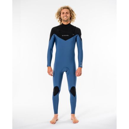 Rip Curl Mens Dawn Patrol Warmth 4/3 mm Chest Zip Steamer - Blue