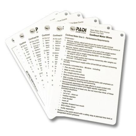 PADI Confined Water Aquatic Cue Cards (6 Slates)
