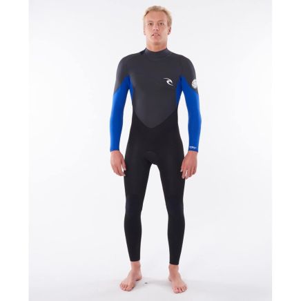 Rip Curl Mens Omega 3/2mm BZ Wetsuit - Black/Blue