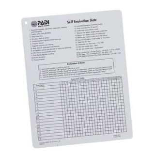 PADI Skill Evaluation Slate
