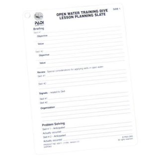 PADI Open Water Lesson Preparation Slate