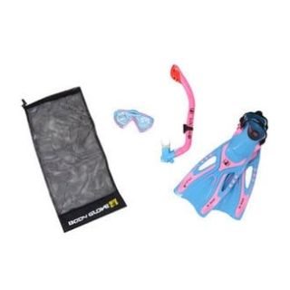 Body Glove Junior Reach Mask Fins and Snorkel Set - Pink/Aqua L/XL (1-4)