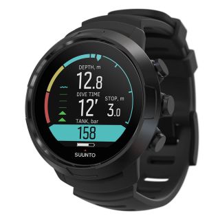 Suunto D5 Black Dive Computer - All Black + Black/Lime