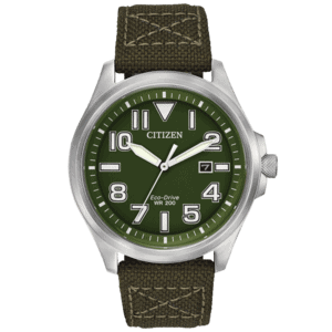 Citizen Mens Green Military Eco-Drive 200M Watch | AW1410-16X