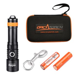 OrcaTorch D710 Dive Torch + FREE Battery Bundle