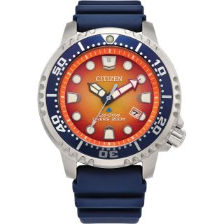 Citizen Promaster Diver Watch - Orange Face + Blue Strap BN0169-03X