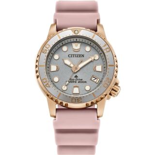 Citizen Ladies Divers Watch - Grey/Gold + Pink Strap EO2023-00A