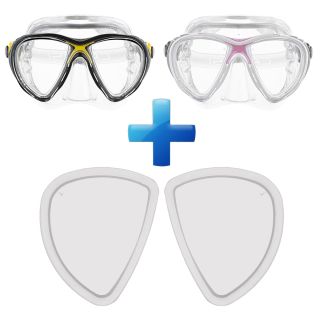 Cressi Big Eyes Evolution Crystal Mask + Fitted Prescription Lenses