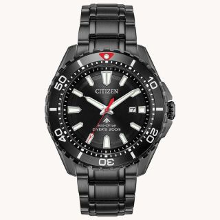 Citizen Mens Black Stainless Steel Divers Watch - BN0195-54E