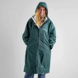 Dryrobe Advance Long Sleeve Changing Robe | Dark Green & Grey