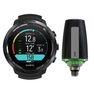 Suunto D5 All Black Dive Computer + Tank Pod Bundle - Black