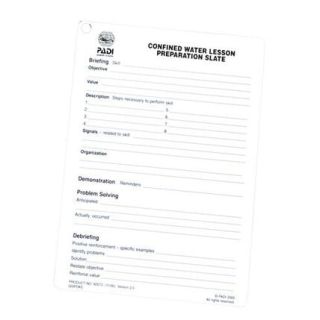 PADI Confined Water Lesson Preparation Slate