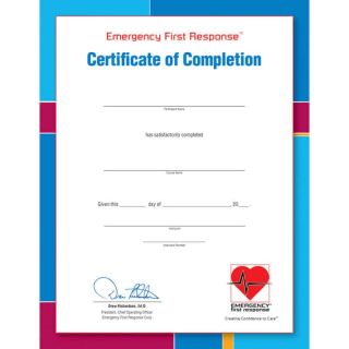PADI EFR Participant Certificate