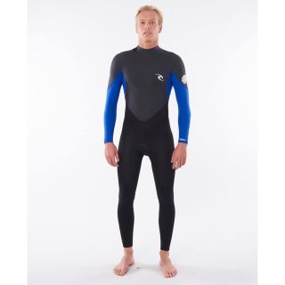 Rip Curl Mens Omega 3/2mm BZ Wetsuit - Black/Blue