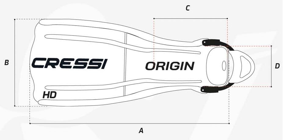 Cressi Origin Fin Dimensions
