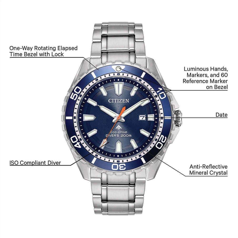 Citizen Mens Stainless Steel Promaster Divers Watch - BN0191-55L